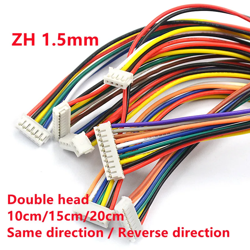 

10PCS ZH 1.5mm 2/3/4/5/6/7/8/9/10P Double-ended Terminal Line 10CM/15CM/20CM ZH1.5 Same / Reverse Direction Electronic Wire