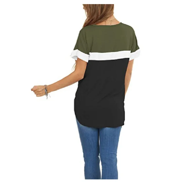 Mandylandy Short Sleeve T-shirt Summer Fashion Striped Stitching Loose T-shirt Women's Casual O-Neck Pullover T-shirt Tops
Mandylandy Short Sleeve T-shirt Summer Fashion Striped Stitching Loose T-shirt Women's Casual O-Neck Pullover T-shirt Tops