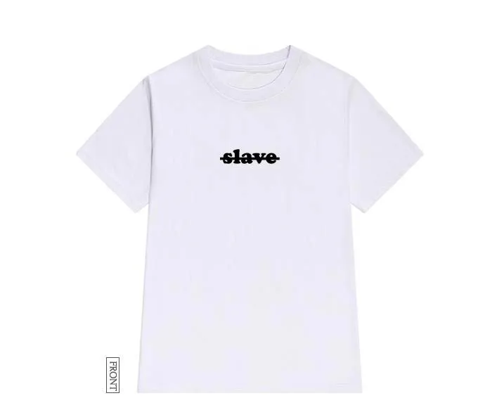 Slave печати для женщин футболки хлопок повседневное забавная Футболка леди