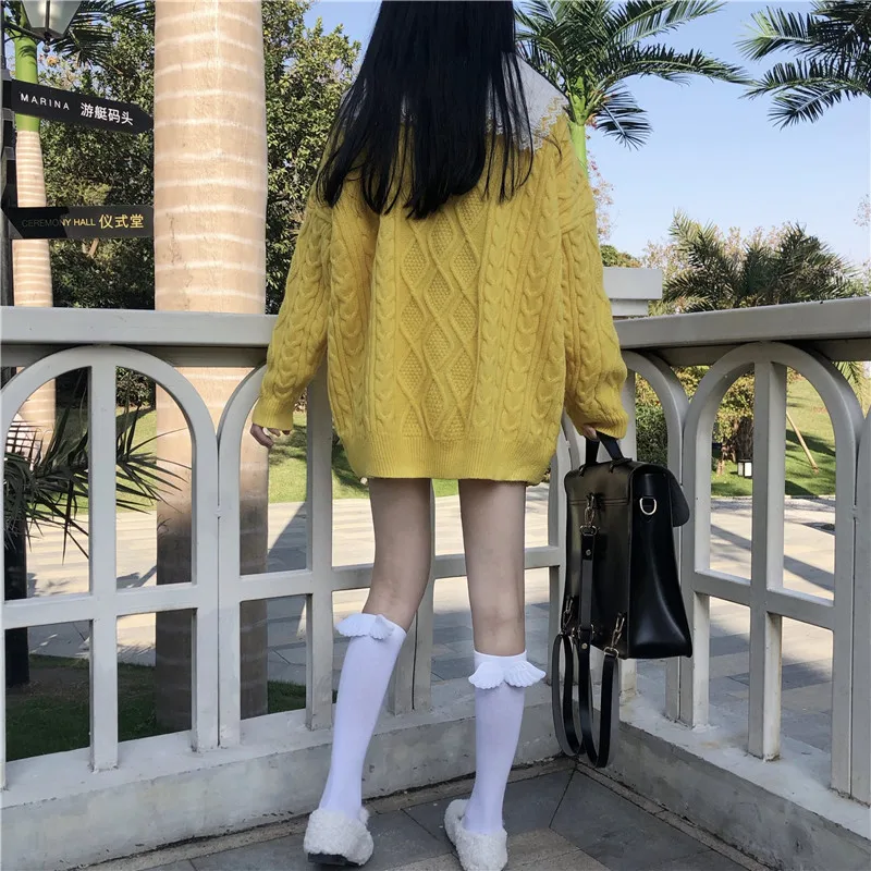 Autumn Japanese Lazy Women Sweater Sweet Vintage O-neck Long Sleeve Pullover Girl Mid-length Solid ColorAll-match Jumper Student
Autumn Japanese Lazy Women Sweater Sweet Vintage O-neck Long Sleeve Pullover Girl Mid-length Solid ColorAll-match Jumper Student