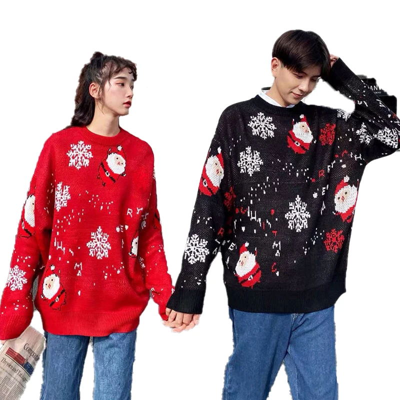 Santa Claus Knitted Sweater Men And Women Round Neck Loose Long Sleeves Snowflake Couple Wear Autumn Winter New Pullover Sweater
Santa Claus Knitted Sweater Men And Women Round Neck Loose Long Sleeves Snowflake Couple Wear Autumn Winter New Pullover Sweater