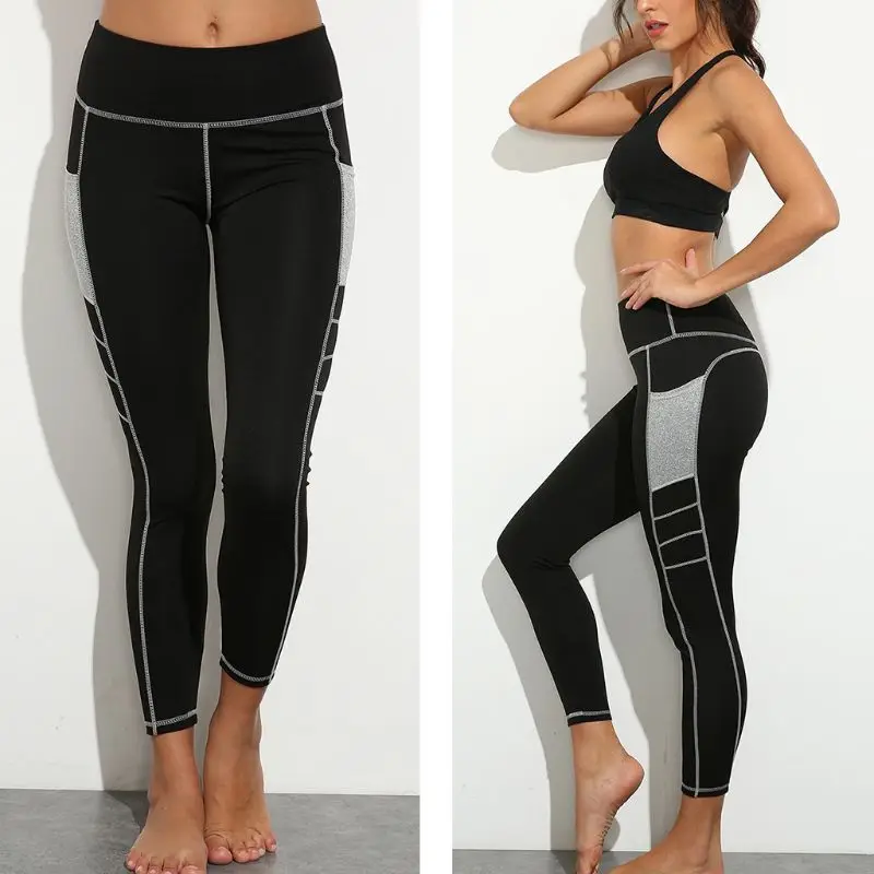 Women Pocket Yoga Leggings High Waist Tummy Control Color Block Running Tights NEW
Women Pocket Yoga Leggings High Waist Tummy Control Color Block Running Tights NEW