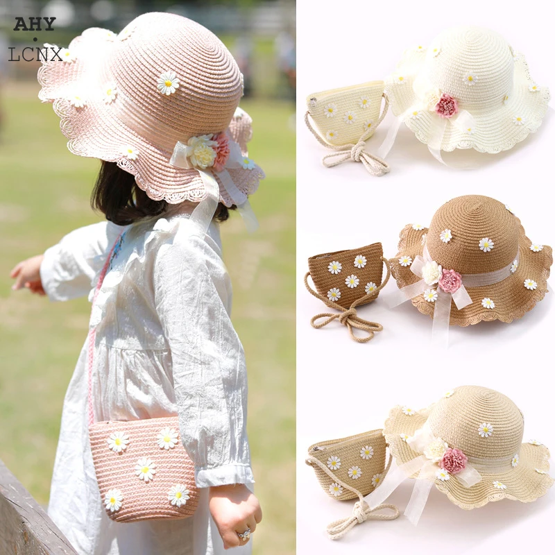 New Summer Girl Straw Hat Bag Set Sun Cap Outdoor Kids Breathable Beach Hats chrysanthemum Sweet Princess Seaside Panama Hat
New Summer Girl Straw Hat Bag Set Sun Cap Outdoor Kids Breathable Beach Hats chrysanthemum Sweet Princess Seaside Panama Hat