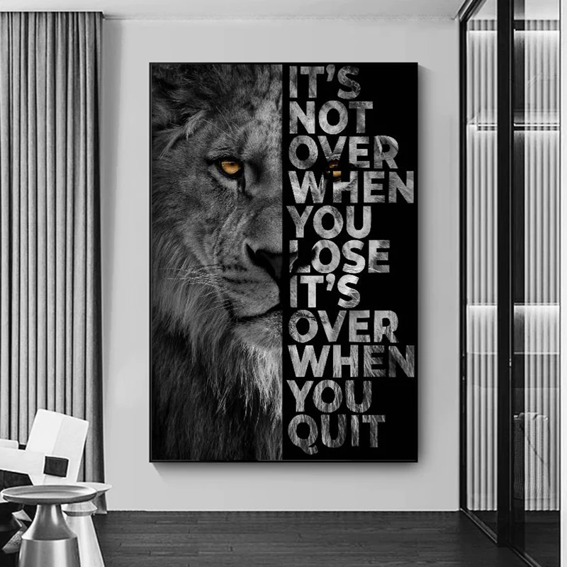 Wild Lion Letter Motivational Quote Art Posters and Prints on Canvas Painting Decorative Wall Art Picture for Office Home Decor
Wild Lion Letter Motivational Quote Art Posters and Prints on Canvas Painting Decorative Wall Art Picture for Office Home Decor