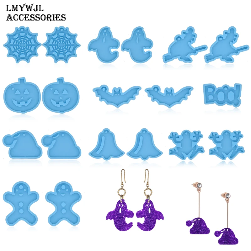10 Models/Halloween Christmas Earring Pendant Resin Silicone Mold DIY Epoxy Resin Jewelry Casting Mold Jewlery Making Supplies
10 Models/Halloween Christmas Earring Pendant Resin Silicone Mold DIY Epoxy Resin Jewelry Casting Mold Jewlery Making Supplies