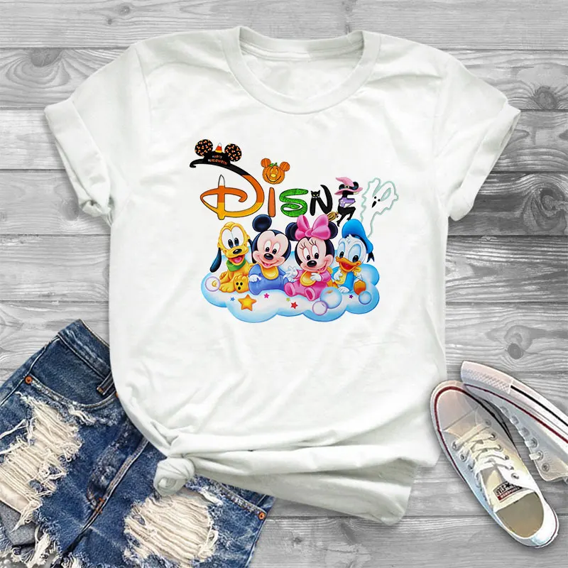 Women's Clothes Disney Cartoon Mickey Mouse and His Friends Print Pullover Tops Summer Round Neck Short Sleeve T-shirts Female
Women's Clothes Disney Cartoon Mickey Mouse and His Friends Print Pullover Tops Summer Round Neck Short Sleeve T-shirts Female