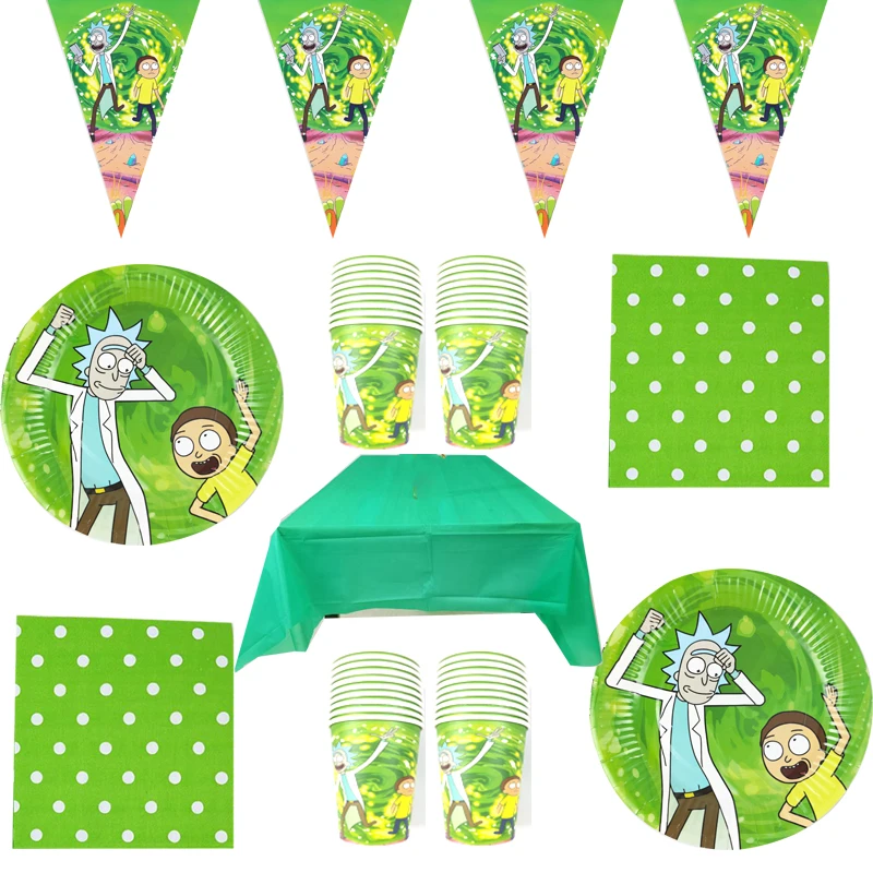Happy Kids Favors Rick And Morti Theme Napkins Hanging Banner Flags Plates Cups Kids Favors Tablecloth Decorate 51pcs/lot
Happy Kids Favors Rick And Morti Theme Napkins Hanging Banner Flags Plates Cups Kids Favors Tablecloth Decorate 51pcs/lot