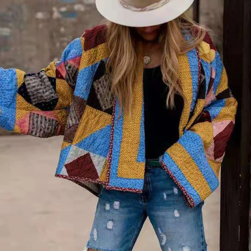 Women Patchwork Warm Coat Casual Fall Winter Female Long Sleeve Pocket Outwear Fashion Streetwear Lady Clothes Loose Boho Jacket
Women Patchwork Warm Coat Casual Fall Winter Female Long Sleeve Pocket Outwear Fashion Streetwear Lady Clothes Loose Boho Jacket