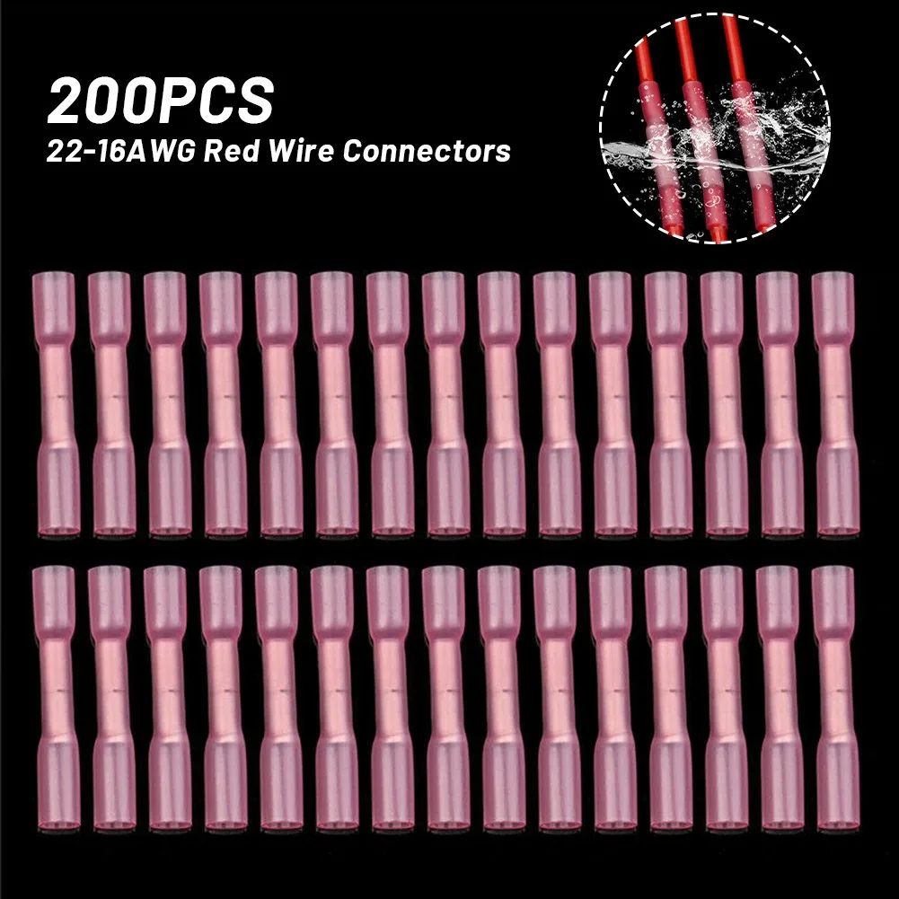 200PCS 22-16AWG Red Wire Connectors Heat Shrink Butt Waterproof Splice Terminal Suits Cable/ Wire Sizes 0.5-1.5mm 22-18AWG
200PCS 22-16AWG Red Wire Connectors Heat Shrink Butt Waterproof Splice Terminal Suits Cable/ Wire Sizes 0.5-1.5mm 22-18AWG