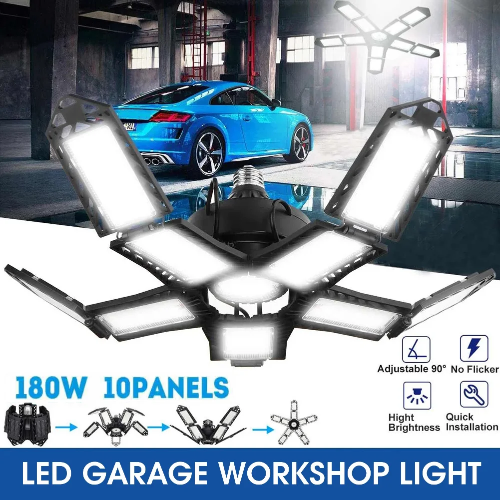 Folding Ten-leaf Five-head Led Garage Light E26/e27 Home Ceiling Fixture Deformable Lamp Warehouse Workshop Work Light
Folding Ten-leaf Five-head Led Garage Light E26/e27 Home Ceiling Fixture Deformable Lamp Warehouse Workshop Work Light