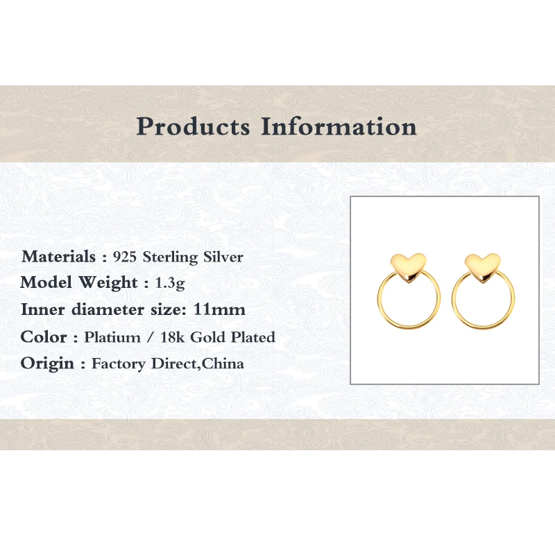 MC 2021 Geometric Sweet Cute Lovly Girly Earring Heart Piercing Stud Women Earrings Circle Sterling Silver PendientesPlata925
MC 2021 Geometric Sweet Cute Lovly Girly Earring Heart Piercing Stud Women Earrings Circle Sterling Silver PendientesPlata925