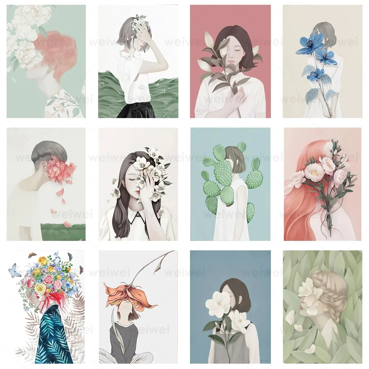 Nordic Colorful Painting Canvas Modern Fresh Flower Character Green Plant Illustration Wall Art Girl Room Decoration Home Decora
Nordic Colorful Painting Canvas Modern Fresh Flower Character Green Plant Illustration Wall Art Girl Room Decoration Home Decora