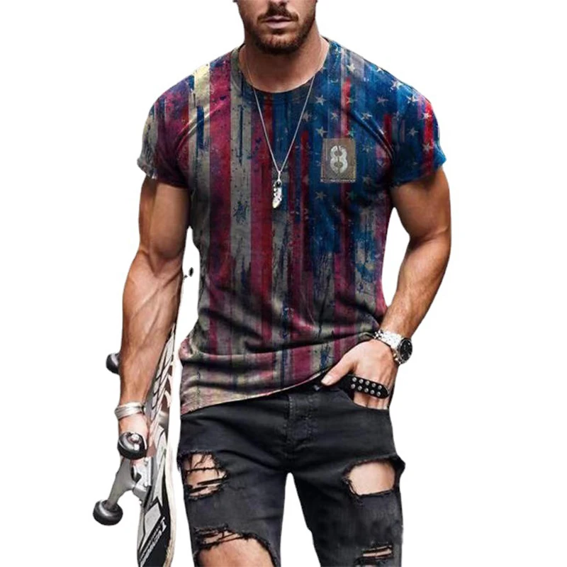 2021 New Flag Printed Men's T-shirt Summer O-neck Short Sleeve Oversize Pullover Loose Tops 
2021 New Flag Printed Men's T-shirt Summer O-neck Short Sleeve Oversize Pullover Loose Tops