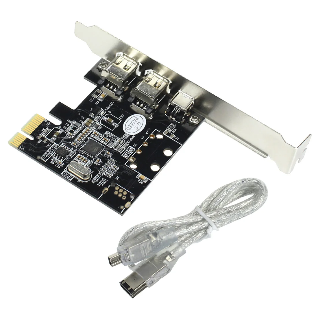 

Expansion Card PCIe 3 Ports 1394A Firewire PCI Express to IEEE 1394 Adapter Controller 2 x 6 Pin And 1 x 4 Pin