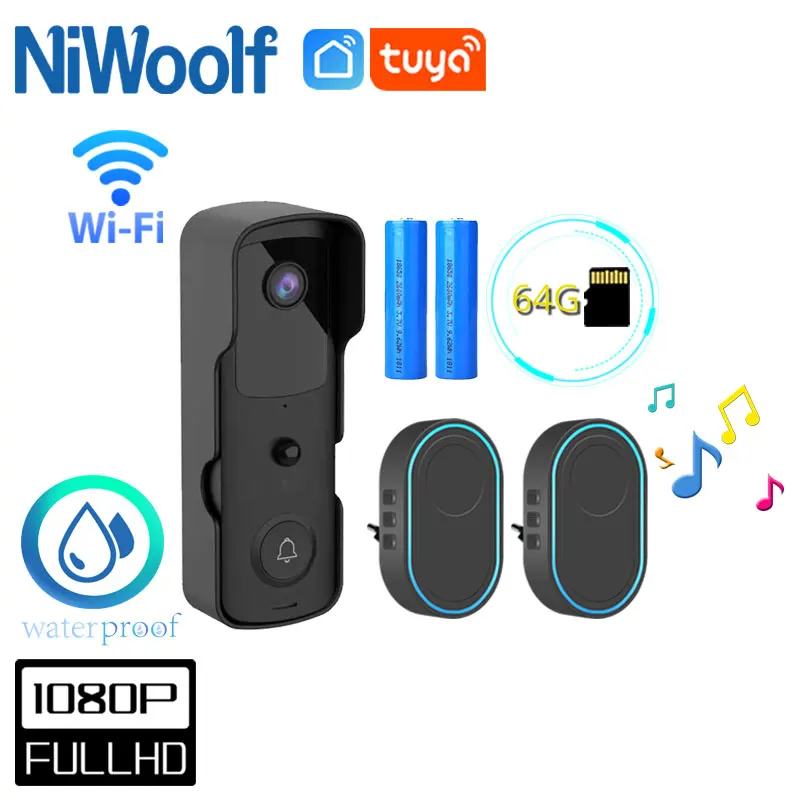 IP-камера дверная Водонепроницаемая с ИК-подсветкой 1080P Wi-Fi 2 МП - купить по