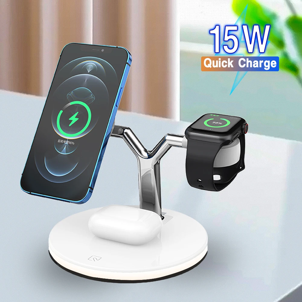 Wireless Charger Stand 15W Qi Fast Charging Dock Station For Apple Watch iWatch AirPods Pro For iPhone 12 11 Huawei Mate40 P40
Wireless Charger Stand 15W Qi Fast Charging Dock Station For Apple Watch iWatch AirPods Pro For iPhone 12 11 Huawei Mate40 P40
