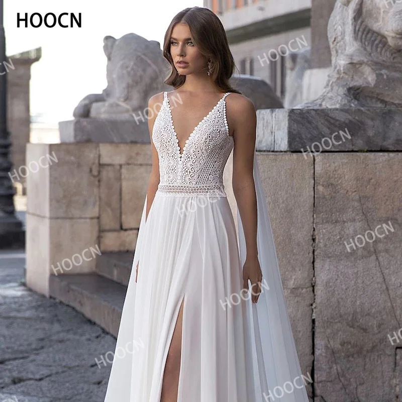 HERBURNLBeach Boho Wedding Dress with Shawl Sexy High Split Spaghetti Strap Bohemian Lace Bride Dress Chiffon Beach Bridal
HERBURNLBeach Boho Wedding Dress with Shawl Sexy High Split Spaghetti Strap Bohemian Lace Bride Dress Chiffon Beach Bridal