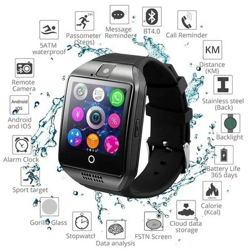 reloj Q18 Smart Watch Support Sim Card Camera For IOS Android Digit Watches Smartwatch Men Women Phone Clock Relogio Inteligente
reloj Q18 Smart Watch Support Sim Card Camera For IOS Android Digit Watches Smartwatch Men Women Phone Clock Relogio Inteligente