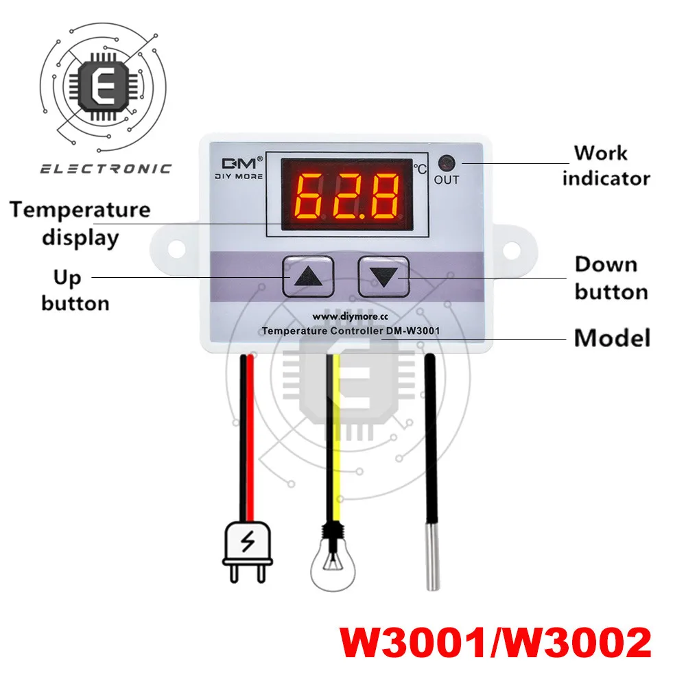 W3001 W3002 LED Digital Control Temperature Microcomputer Thermostat Switch Thermometer New Thermoregulator 12/24/110V/220V
W3001 W3002 LED Digital Control Temperature Microcomputer Thermostat Switch Thermometer New Thermoregulator 12/24/110V/220V