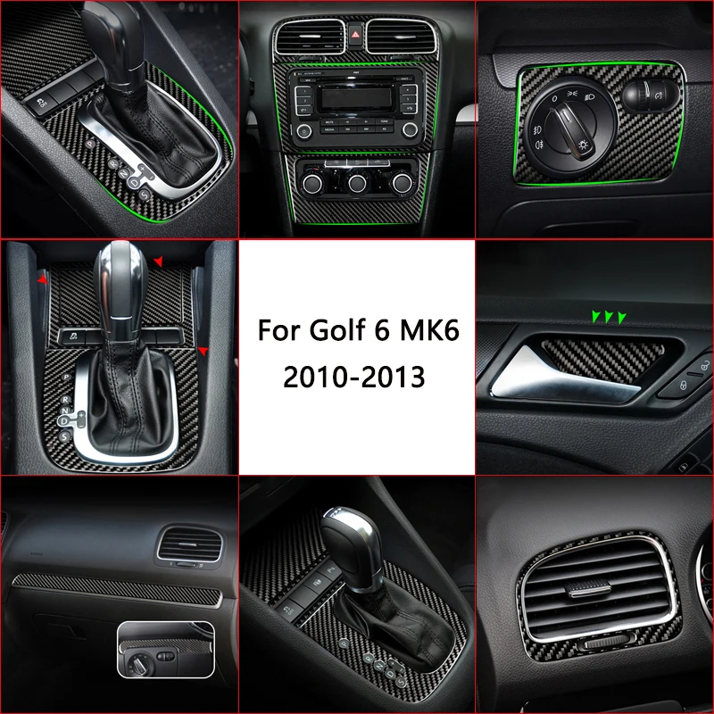 Car Carbon Fiber Center Control CD Panel Air Vent Gear Shift Door Bowl Headlight Switch Cover Frame Inner Trim For VW Golf 6 MK6
Car Carbon Fiber Center Control CD Panel Air Vent Gear Shift Door Bowl Headlight Switch Cover Frame Inner Trim For VW Golf 6 MK6