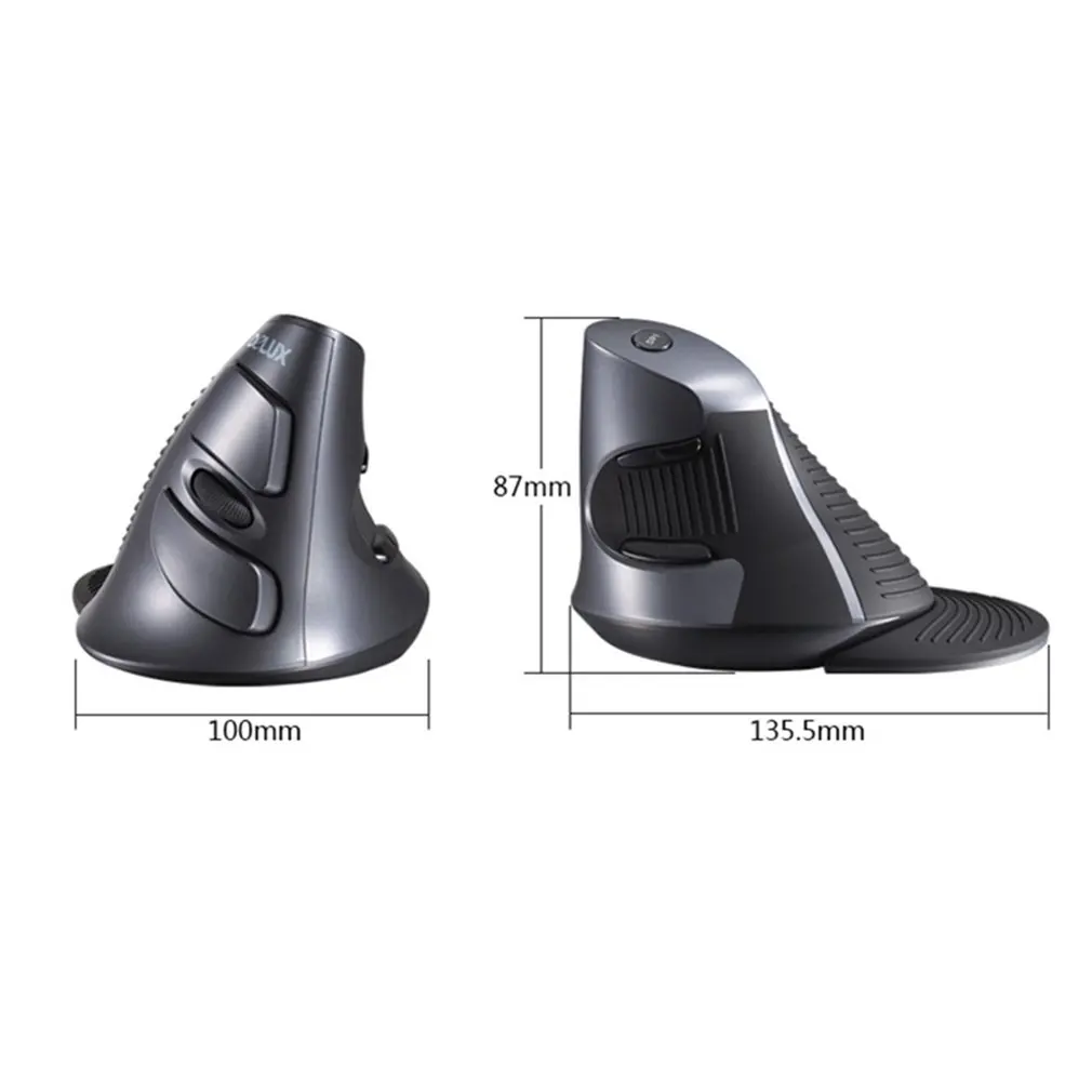 Delux M618GX Wireless game Mouse 6 Buttons 1600DPI Ergonomic Vertical Computer Mouse with Rubber Protective Shell for PC Laptop
Delux M618GX Wireless game Mouse 6 Buttons 1600DPI Ergonomic Vertical Computer Mouse with Rubber Protective Shell for PC Laptop