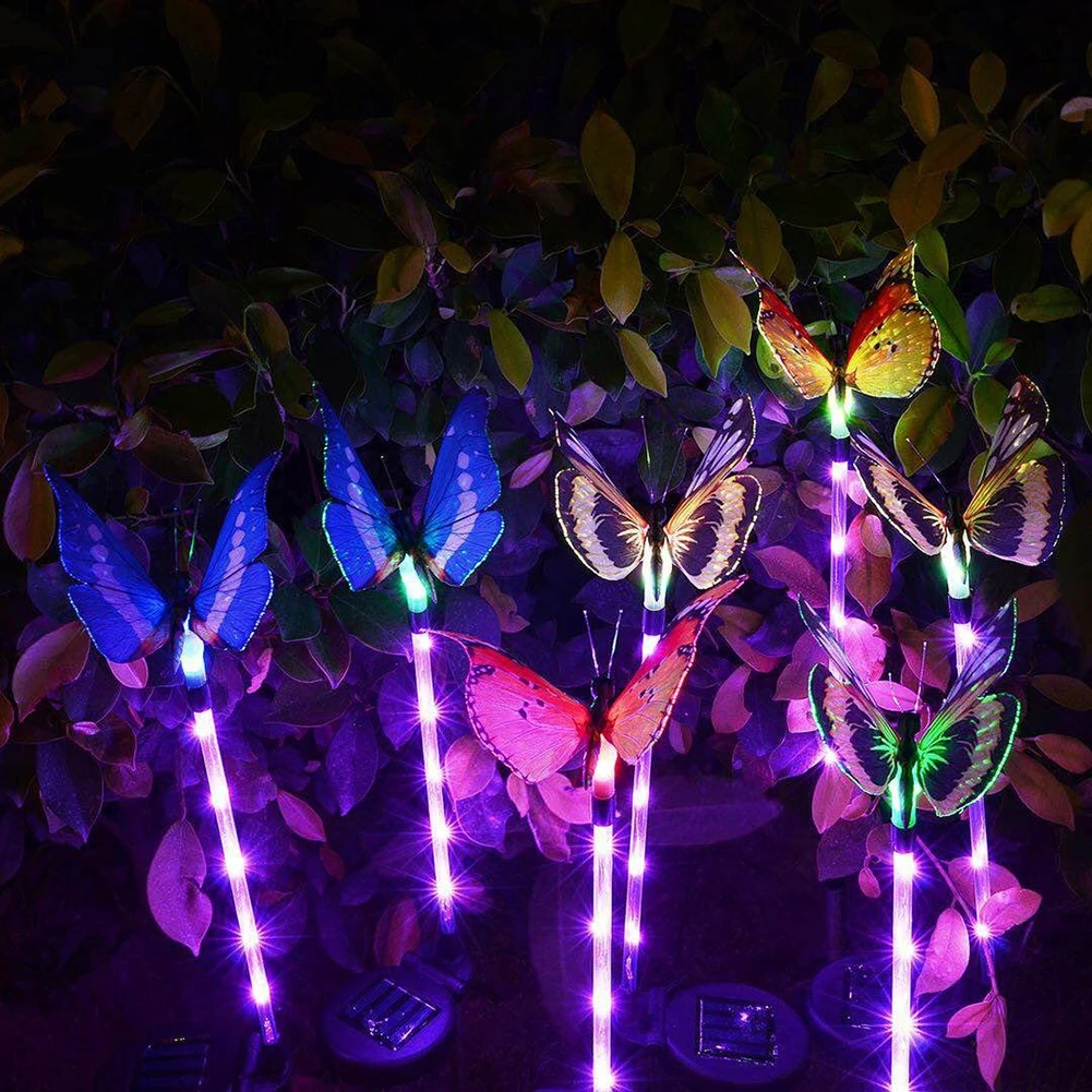 

Уличная Светодиодная лампа-бабочка на солнечной батарее, водонепроницаемый садовый фонарь для газона, дорожек, двора, ландшафта, уличное св...