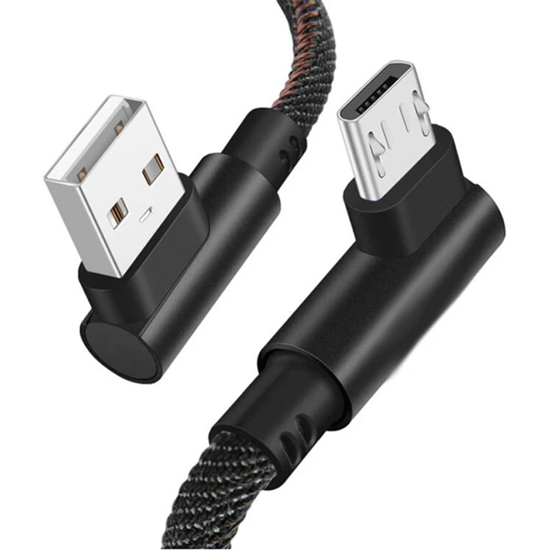 90 Degree Right Angle Micro USB Cable 2.4A Denim Braid Data Cord Game Charging For Samsung Xiaomi Mobile Phone Charger Cables
90 Degree Right Angle Micro USB Cable 2.4A Denim Braid Data Cord Game Charging For Samsung Xiaomi Mobile Phone Charger Cables