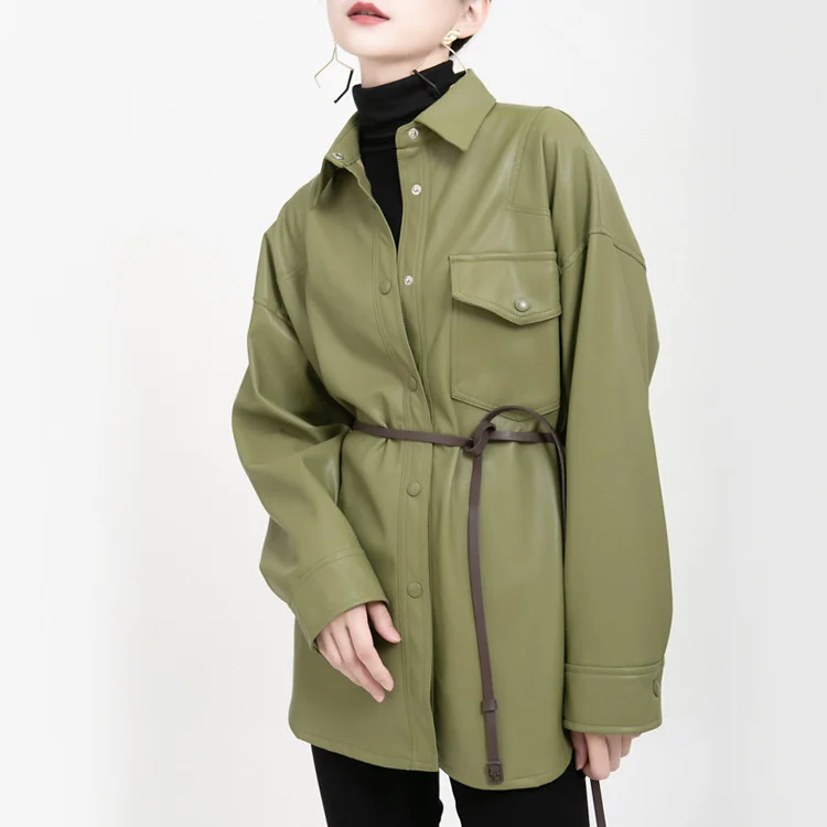 MSXU 2020 Autumn And Winter Trend New Loose PU Leather Mid-length Leather Jacket Women Plus Velvet Fried Street Leather Jacket
MSXU 2020 Autumn And Winter Trend New Loose PU Leather Mid-length Leather Jacket Women Plus Velvet Fried Street Leather Jacket