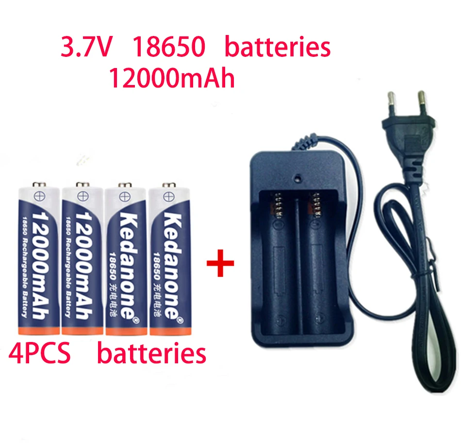 Popular 18650 rechargeable battery 3.7V 18650 12000mah lithium ion rechargeable battery for flashlight battery + charger
Popular 18650 rechargeable battery 3.7V 18650 12000mah lithium ion rechargeable battery for flashlight battery + charger