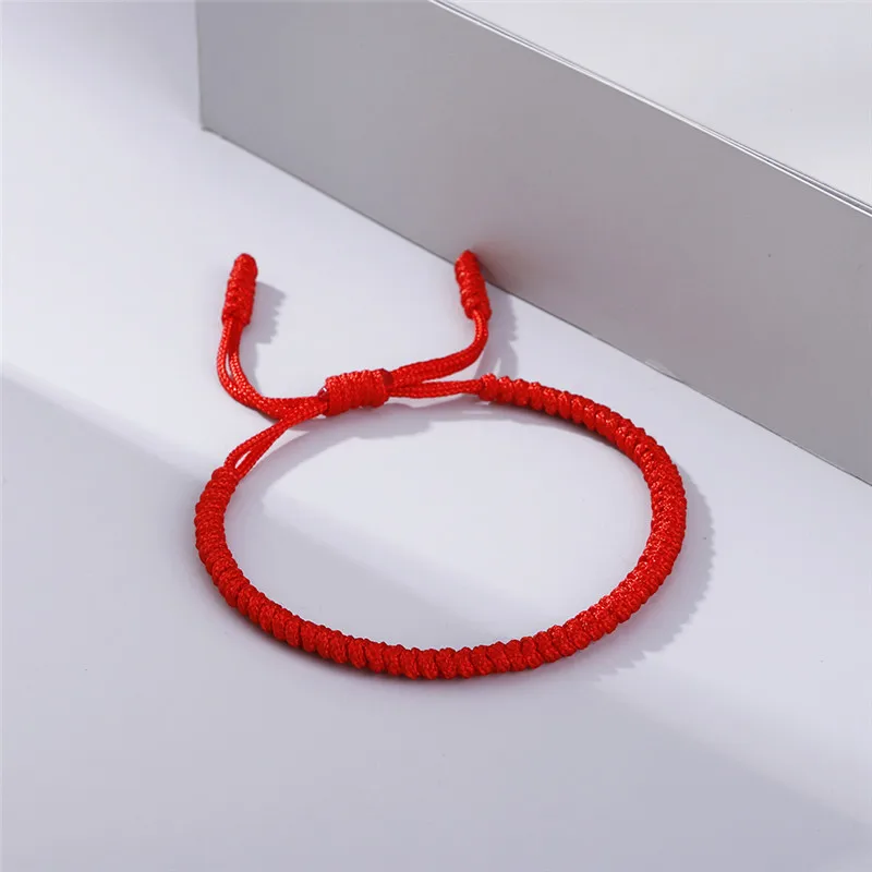 Новый красный плетеный браслет на удачу для женщин и мужчин Браслеты ручной