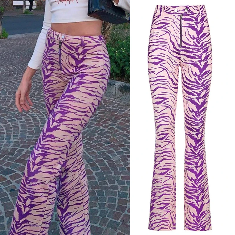 Women High Waist Zipper Straight Pants Vintage Casual Loose Streetwear Zebra Stripe Printed Trousers
Women High Waist Zipper Straight Pants Vintage Casual Loose Streetwear Zebra Stripe Printed Trousers