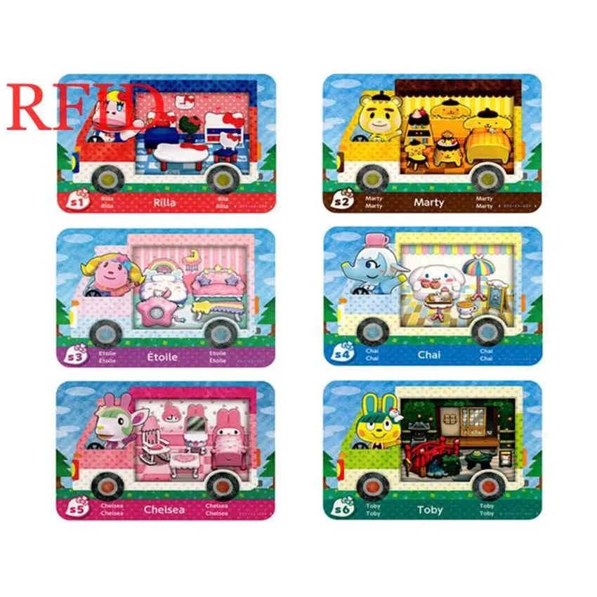6 шт. Набор наклеек с изображением животных X Sanrio игровые карты NFC Ntag215 монетные
