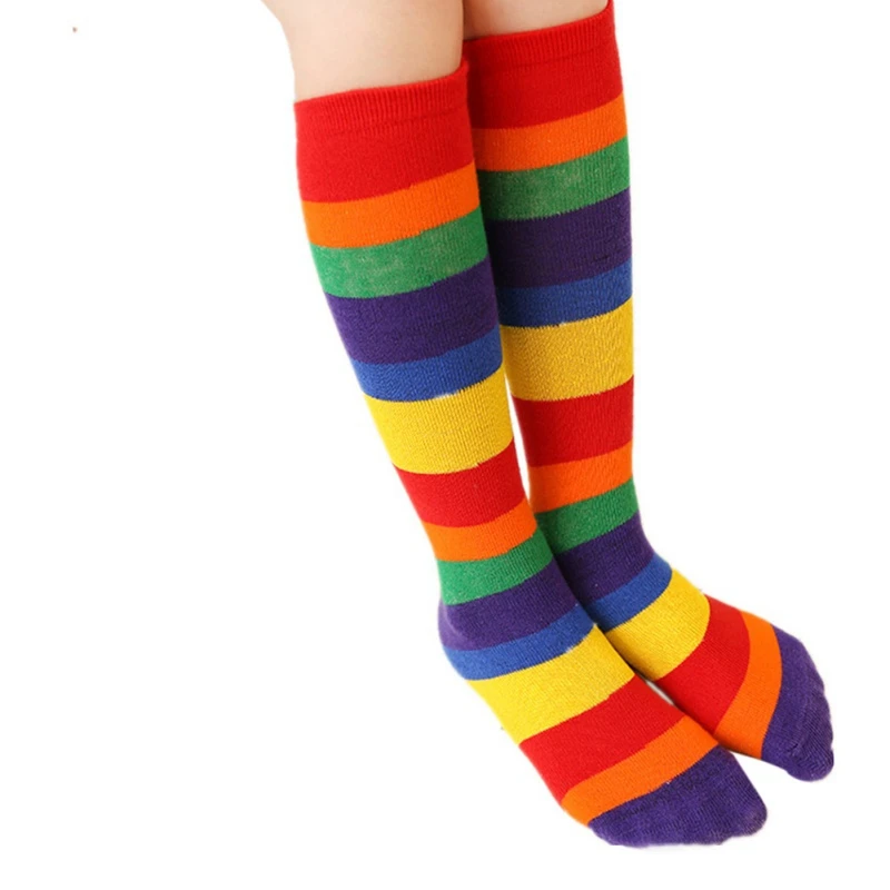 Girls Socks Knee Casual Fashion Rainbow Striped Printing Knee Socks Kids Breathable Cotton
Girls Socks Knee Casual Fashion Rainbow Striped Printing Knee Socks Kids Breathable Cotton
