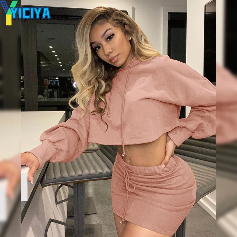 Sexy pink Two Piece Set Tracksuit Women Hooded Crop Top and Skirt Fall Winter Workout Sweat Suits 2 Piece Sets Womens Outfits
Sexy pink Two Piece Set Tracksuit Women Hooded Crop Top and Skirt Fall Winter Workout Sweat Suits 2 Piece Sets Womens Outfits