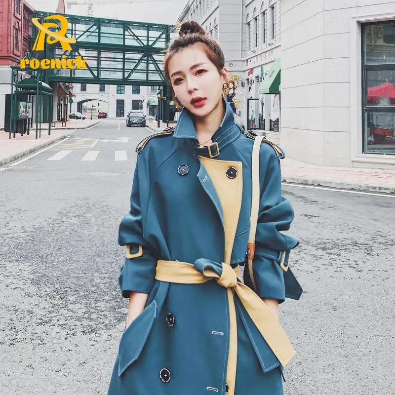 ROENICK Women British Style Midi Long Slim Trench Coat Casual Double Breasted Sashes Windbreaker Female Spring Autumn Jackets
ROENICK Women British Style Midi Long Slim Trench Coat Casual Double Breasted Sashes Windbreaker Female Spring Autumn Jackets