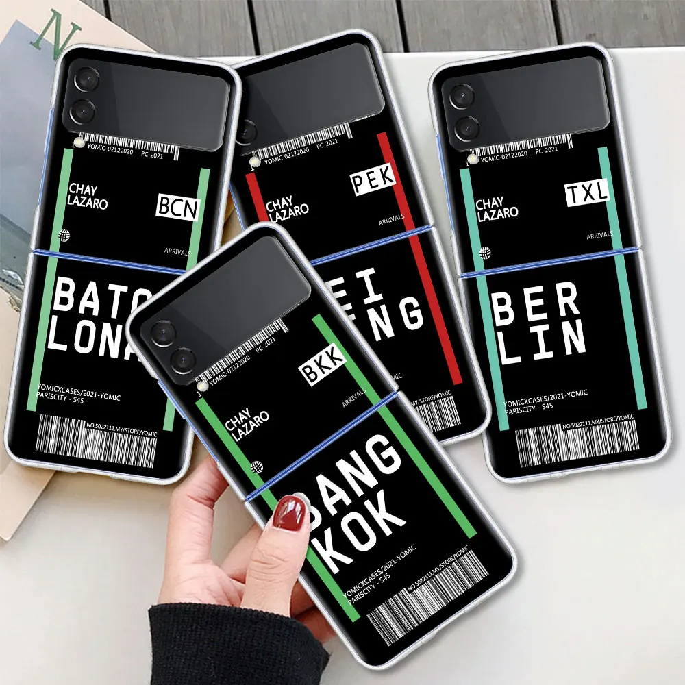 Travel Airfare label City Letter Case For Samsung Galaxy Z Flip 3 5G Transparent Hard Cell Phone Cover ZFlip3 Clear PC Fundas
Travel Airfare label City Letter Case For Samsung Galaxy Z Flip 3 5G Transparent Hard Cell Phone Cover ZFlip3 Clear PC Fundas