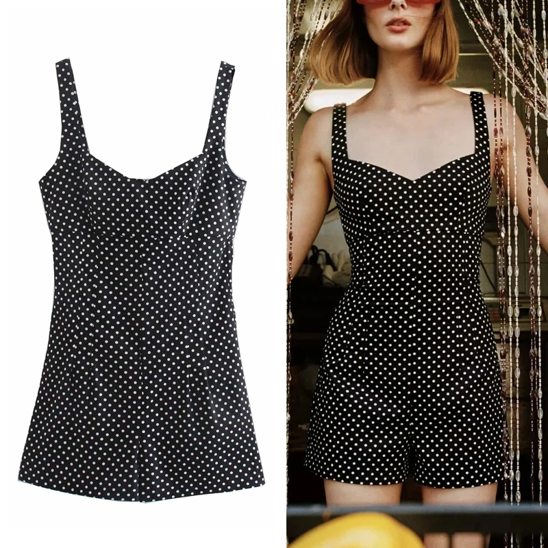 Женский Короткий комбинезон TRAF Za, черный комбинезон в горошек на бретелях, повседневный комбинезон, лето 2021
Женский Короткий комбинезон TRAF Za, черный комбинезон в горошек на бретелях, повседневный комбинезон, лето 2021