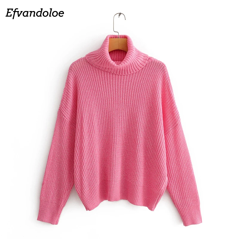 Efvandoloe розовый свитер с воротником «хомут», женский джемпер, осень 2019, пуловер, модные свитера оверсайз 
Efvandoloe розовый свитер с воротником «хомут», женский джемпер, осень 2019, пуловер, модные свитера оверсайз