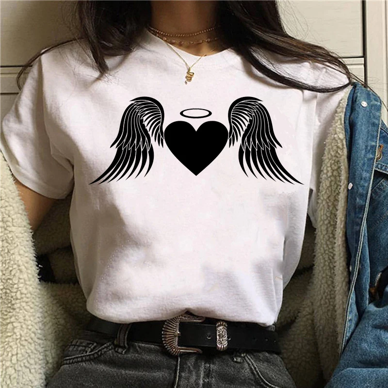 Cartoon Wings Print Women's T Shirts Fashion Casual Comfortable Tops Female T Shirt Harajuku Ullzang Summer Ladies Tee Shirts
Cartoon Wings Print Women's T Shirts Fashion Casual Comfortable Tops Female T Shirt Harajuku Ullzang Summer Ladies Tee Shirts