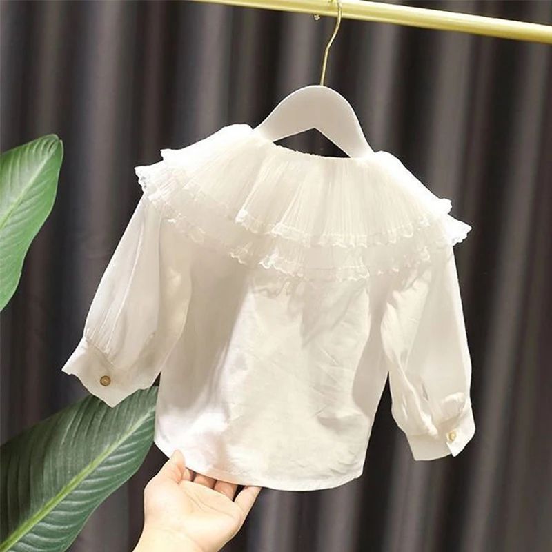 Child Kids Girls Blouse Cotton Shirts Long Sleeve Lace Shirt Autumn Turn-Down Collar Baby Toddler Tops 
Child Kids Girls Blouse Cotton Shirts Long Sleeve Lace Shirt Autumn Turn-Down Collar Baby Toddler Tops