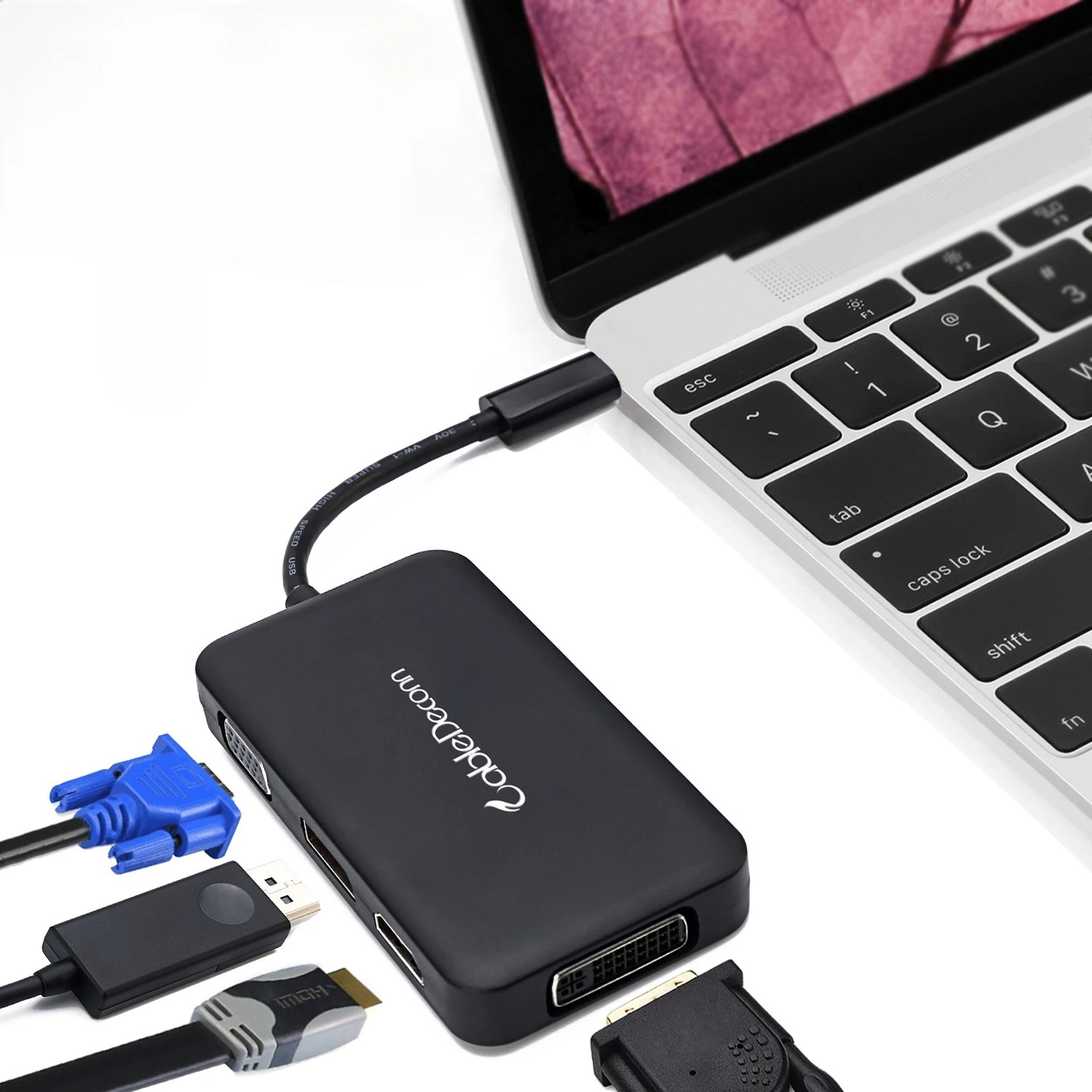 TYPE-C HUBUSB C To HDMI-Compatible 4K Adapter Type C to VGA DVI USB 2.0 USB Hub MacBook/MacBook Pro/Dell XPS/Samsung Galaxy
TYPE-C HUBUSB C To HDMI-Compatible 4K Adapter Type C to VGA DVI USB 2.0 USB Hub MacBook/MacBook Pro/Dell XPS/Samsung Galaxy