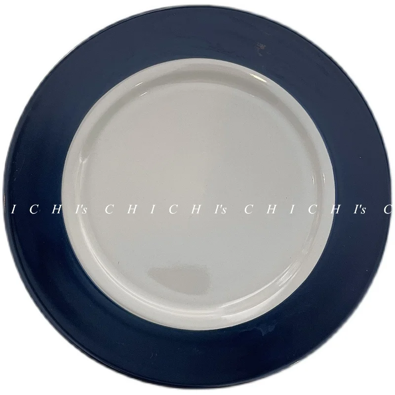 INS tableware wide-sided hand-painted retro three-color ceramic plate homestay western food household flat plate 
INS tableware wide-sided hand-painted retro three-color ceramic plate homestay western food household flat plate