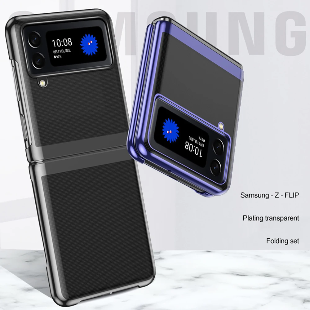 Z Flip 3 Case for Samsung Galaxy Z Flip 3 5G Flip3 Transparent Electroplating Anti-fall Folding Screen Cover For Z Flip 3 Cases
Z Flip 3 Case for Samsung Galaxy Z Flip 3 5G Flip3 Transparent Electroplating Anti-fall Folding Screen Cover For Z Flip 3 Cases