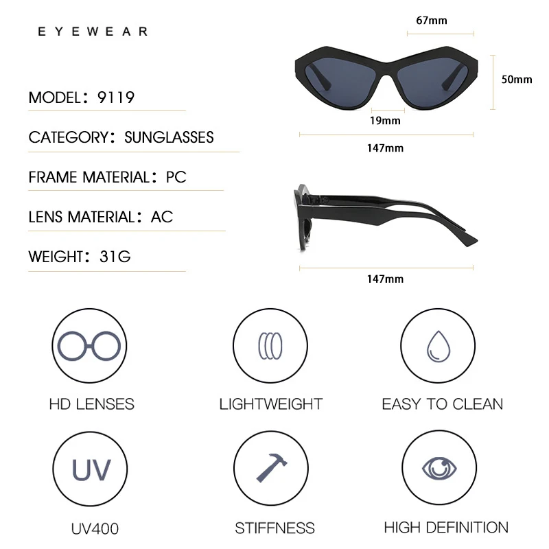 Seemfly Ladies Cat Eye Sunglasses Women Fashion Vintage Outdoor Driving Sun Glasses Female Goggle Trend UV400 Shades Eyewear
Seemfly Ladies Cat Eye Sunglasses Women Fashion Vintage Outdoor Driving Sun Glasses Female Goggle Trend UV400 Shades Eyewear