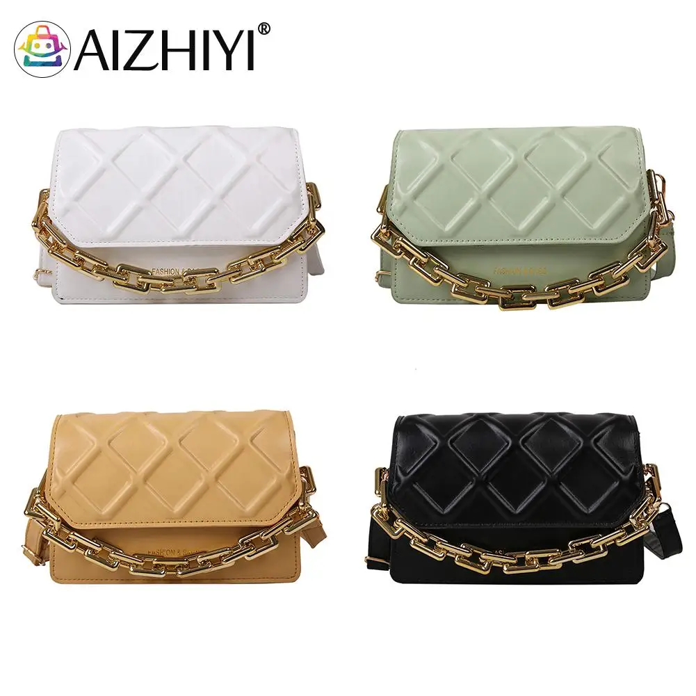 Crossbody Shoulder Bag Casual Ladies Thick Chain Small Handbags Flap Purse Vintage Women PU Leather Solid Color Checker Pattern
Crossbody Shoulder Bag Casual Ladies Thick Chain Small Handbags Flap Purse Vintage Women PU Leather Solid Color Checker Pattern