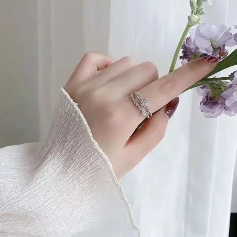 Party Rings Twinkling Versatile Butterfly Double-layer Temperament Ring Sweet Zircon Open Adjustable Rings for Girls Jewelry Pop
Party Rings Twinkling Versatile Butterfly Double-layer Temperament Ring Sweet Zircon Open Adjustable Rings for Girls Jewelry Pop