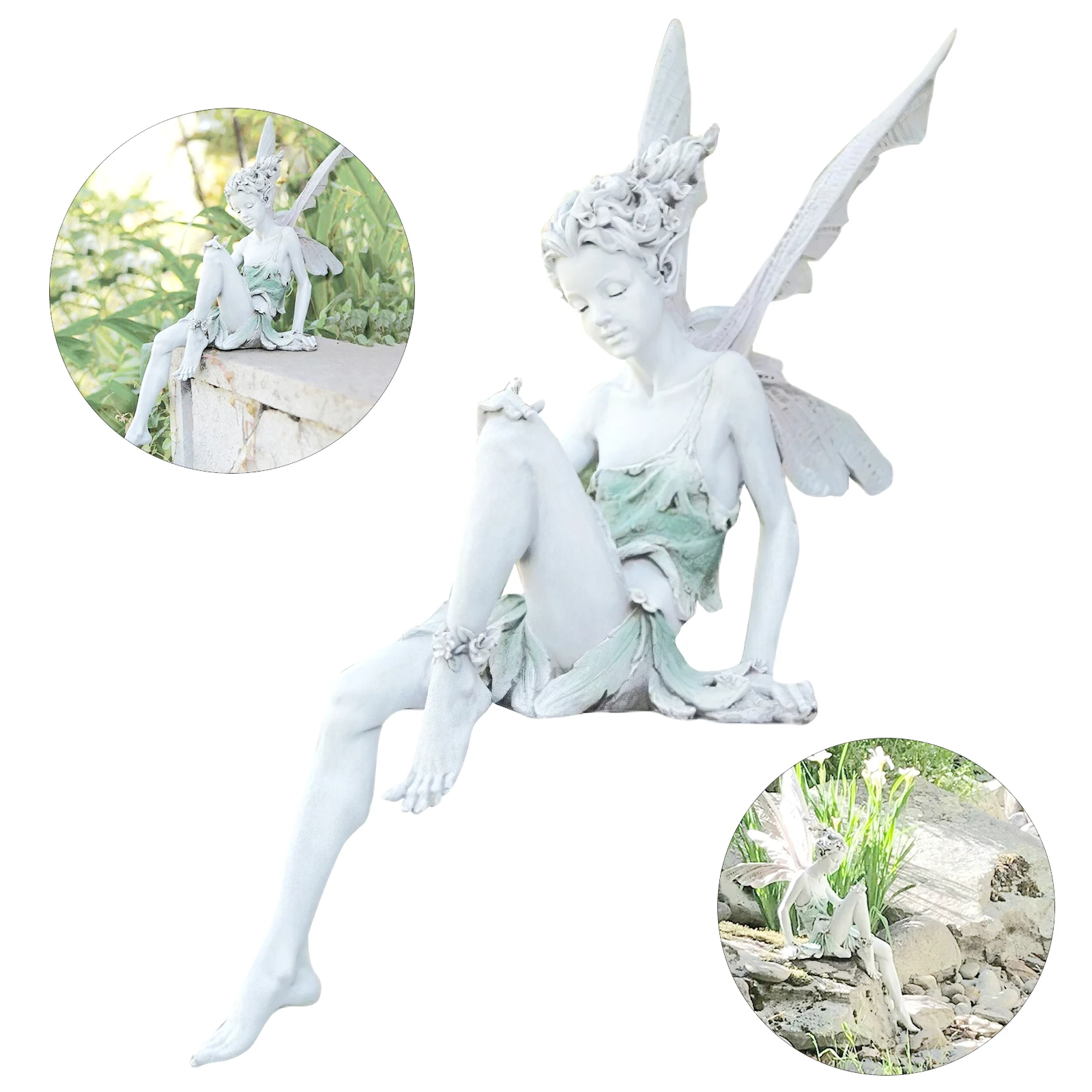Resin Fairy Statue with Wing Decorative Garden Pond Sitting Fairy Ornament, Lawn Faery Sculpture Decoration
Resin Fairy Statue with Wing Decorative Garden Pond Sitting Fairy Ornament, Lawn Faery Sculpture Decoration