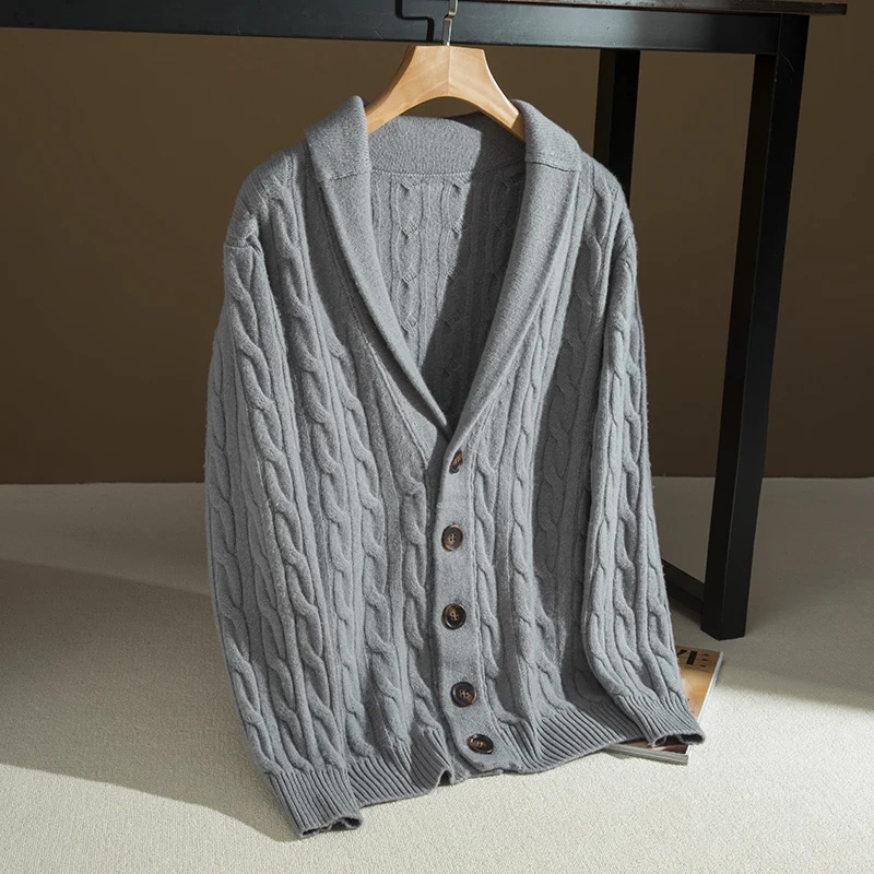 Men's New 100%Pure Cashmere Cardigan Sweater Casual V-Neck Large Size High-End Coat 2021 AutumnWinter Warm Top Knit Thick Jacket
Men's New 100%Pure Cashmere Cardigan Sweater Casual V-Neck Large Size High-End Coat 2021 AutumnWinter Warm Top Knit Thick Jacket