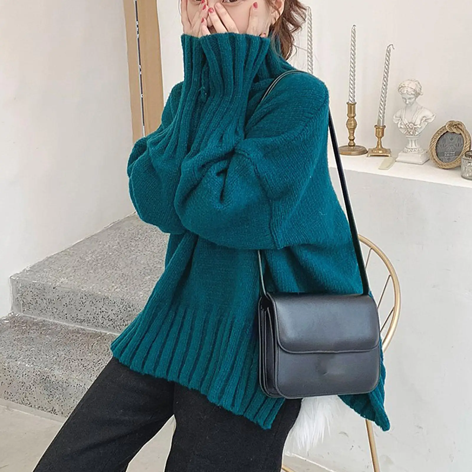 2021 Women Sweater Autumn Winter Long Sleeve Turtleneck Split Hem Knitted Pullover Sweater for women fashion pull femme
2021 Women Sweater Autumn Winter Long Sleeve Turtleneck Split Hem Knitted Pullover Sweater for women fashion pull femme