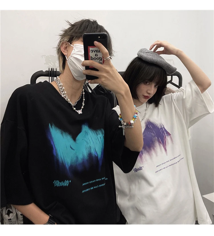 Hip-Hop Graffiti Shadow Couple Clothes Punk Fairy Grunge Harajuku Kpop Oversize t-Shirts Korean Fashion Emo Grunge Woman's Top
Hip-Hop Graffiti Shadow Couple Clothes Punk Fairy Grunge Harajuku Kpop Oversize t-Shirts Korean Fashion Emo Grunge Woman's Top